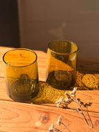 Beldi Glass Set | Tumbler | Amber - Tissire Atelier - ModernBeldiAmber-1