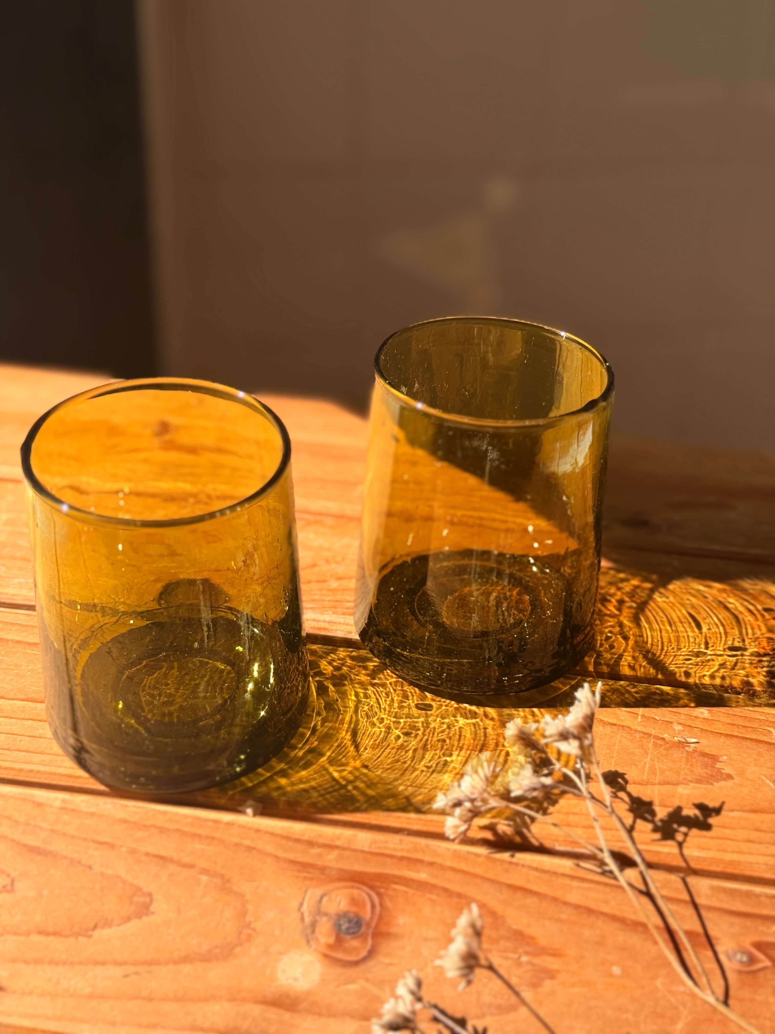 Beldi Glass Set | Tumbler | Amber - Tissire Atelier - ModernBeldiAmber-1