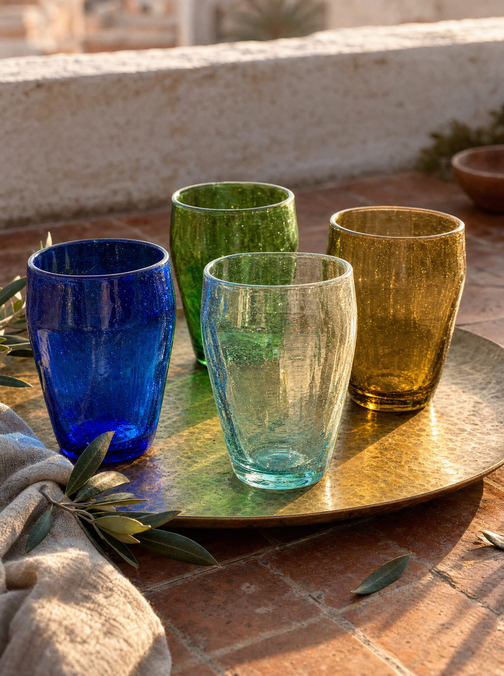 Beldi Glass Set | Olive - Tissire Atelier - 