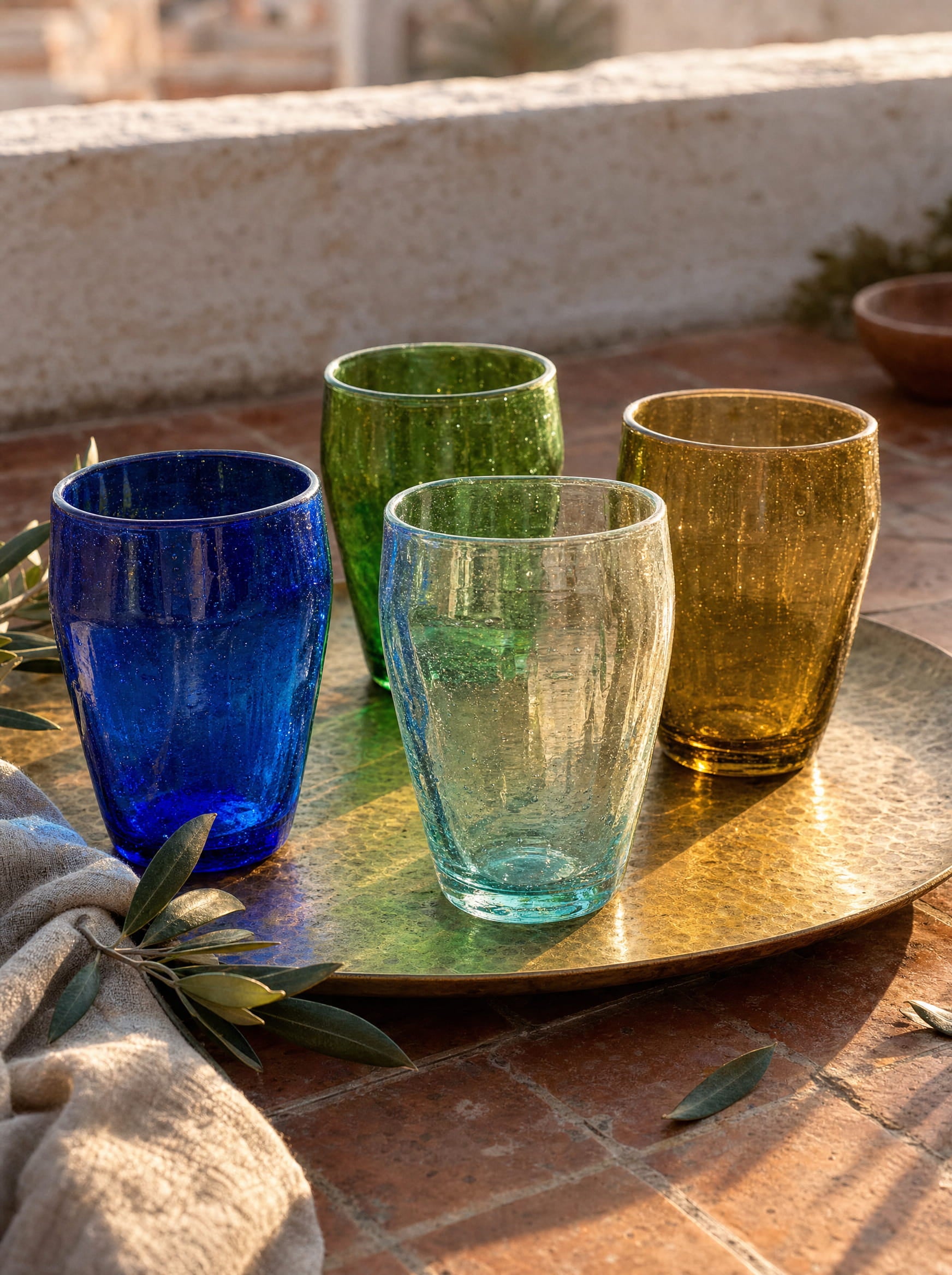 Beldi Glass Set | Olive - Tissire Atelier - 