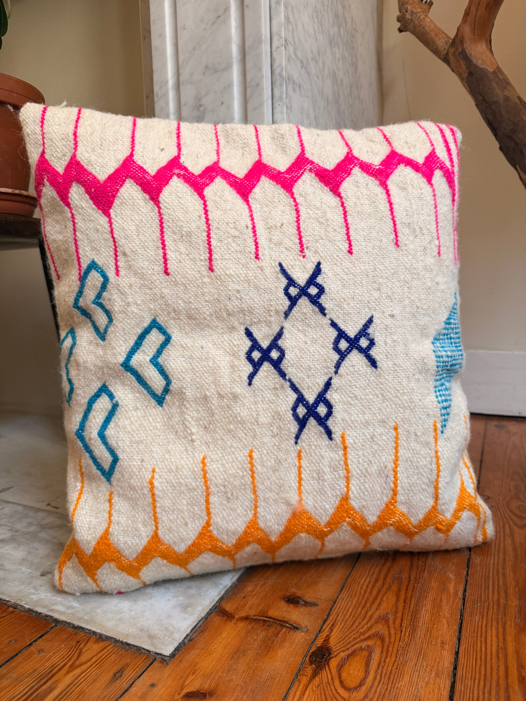 Amazigh Pillow Cover | Handwoven Wool | PW42 - Tissire Atelier - PW42