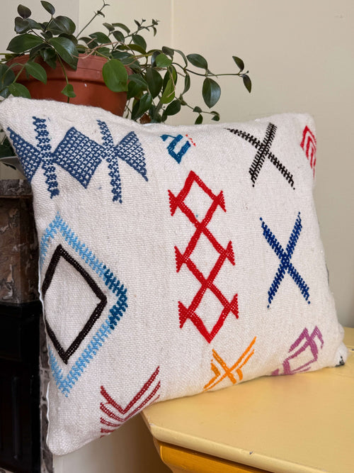Amazigh Pillow Cover | Handwoven Wool | PW43 - Tissire Atelier - PW423