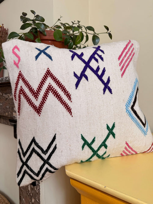 Amazigh Pillow Cover | Handwoven Wool | PW45 - Tissire Atelier - PW45