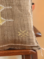 Handmade Moroccan Amazigh (Berber) Silk Pillow Cover - Tribal Embroidered Cushion - Tissire Atelier - SilkPillowCover-4