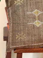 Handmade Moroccan Amazigh (Berber) Silk Pillow Cover - Tribal Embroidered Cushion - Tissire Atelier - SilkPillowCover-4