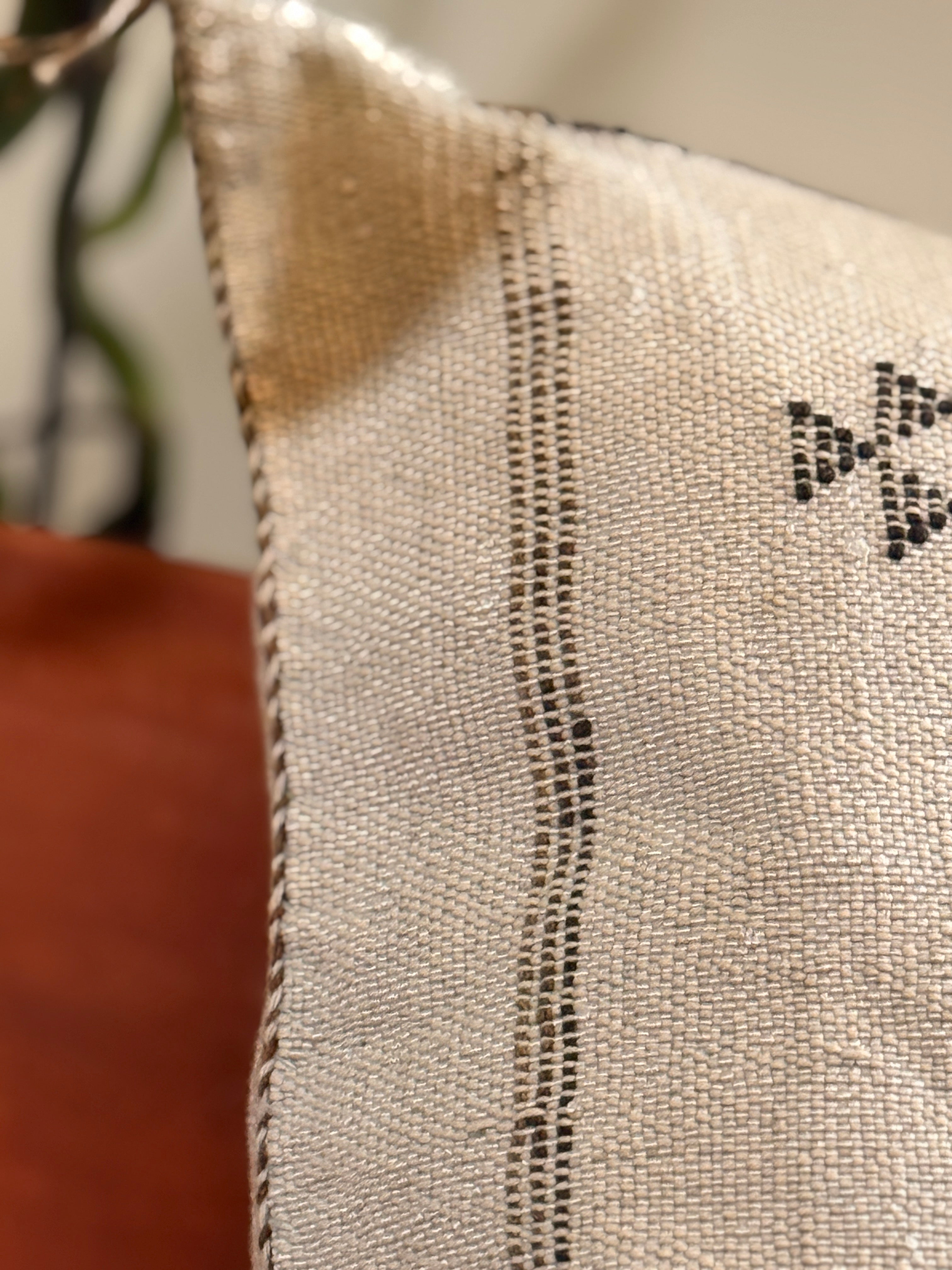 Handmade Moroccan Amazigh (Berber) Silk Pillow Cover - Tribal Embroidered Cushion - Tissire Atelier - SilkPillowCover-4