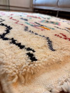 Amazigh (Berber) Rug - Cream with Symbols - Moroccan Wool Rug - Tissire Atelier - 