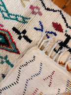 Amazigh (Berber) Rug - Cream with Symbols - Moroccan Wool Rug - Tissire Atelier - 