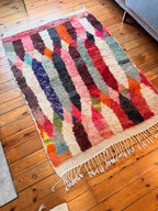Amazigh (Berber) Rug - Vintage Colourful - Moroccan Wool Carpet - Tissire Atelier - 