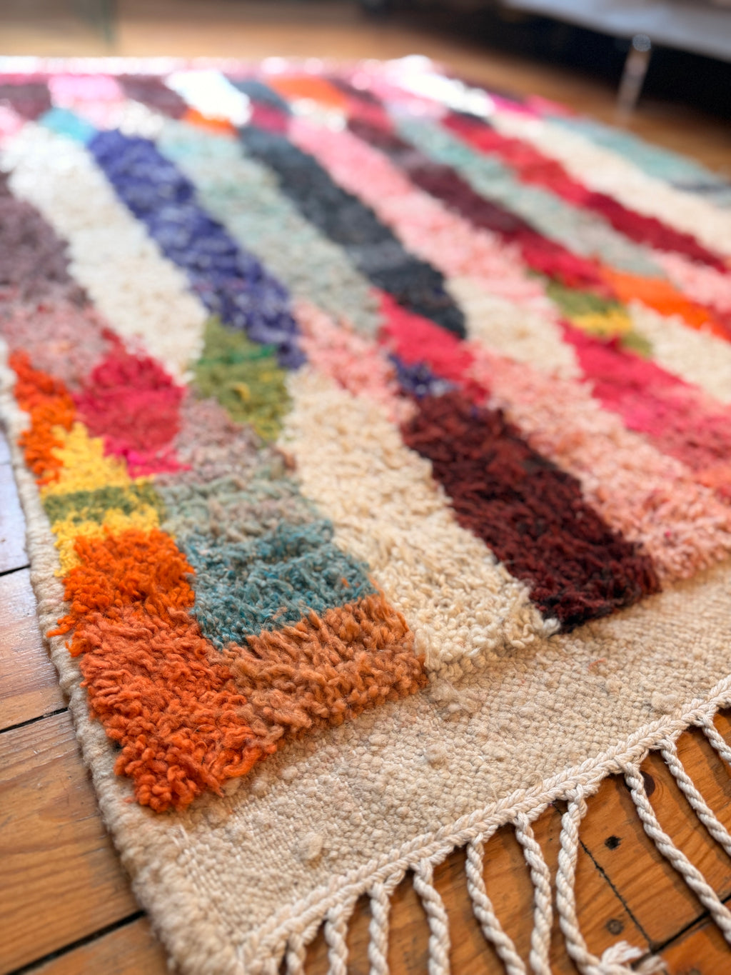 Amazigh (Berber) Rug - Vintage Colourful - Moroccan Wool Carpet - Tissire Atelier - 