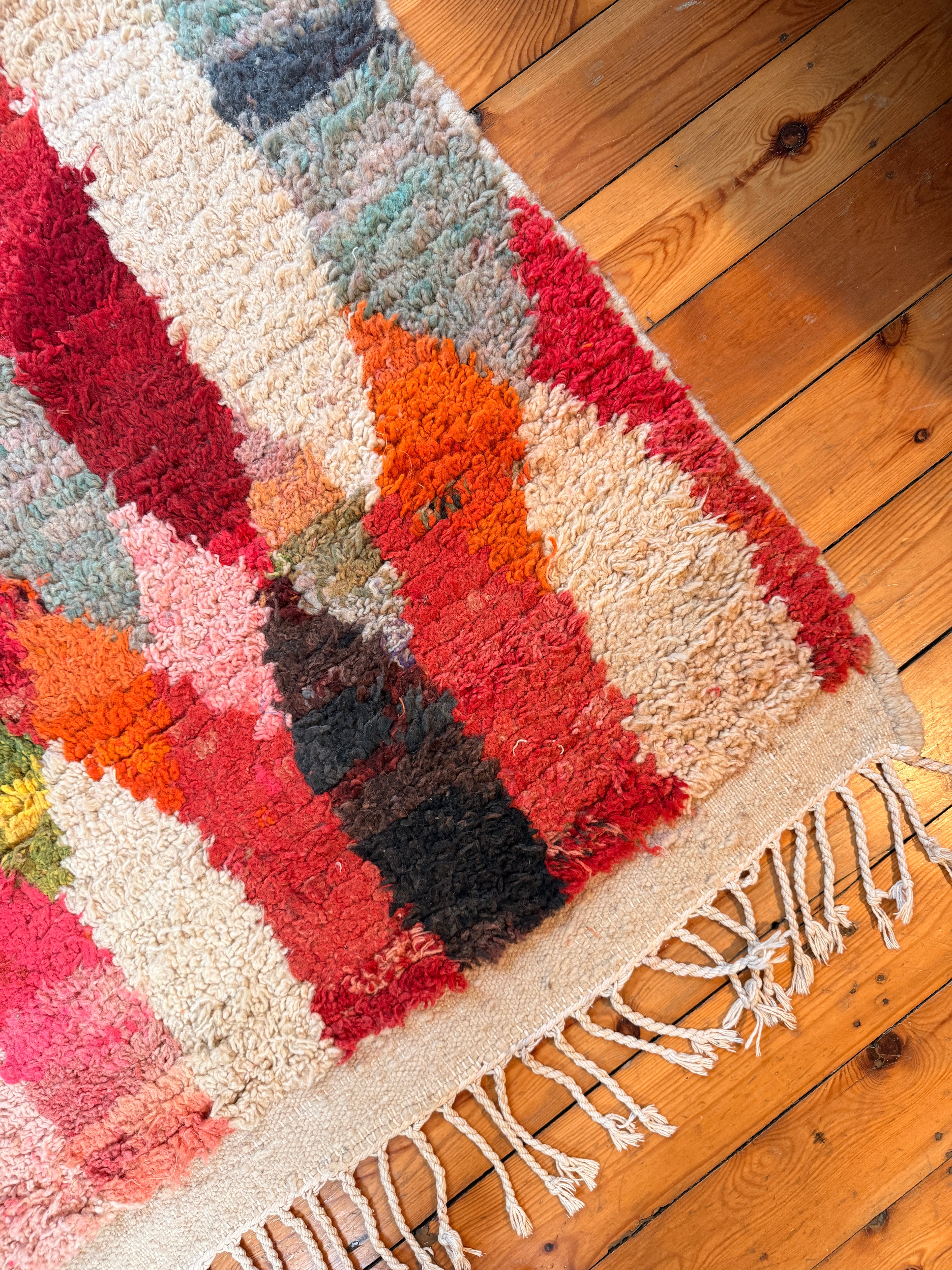 Amazigh (Berber) Rug - Vintage Colourful - Moroccan Wool Carpet - Tissire Atelier - 