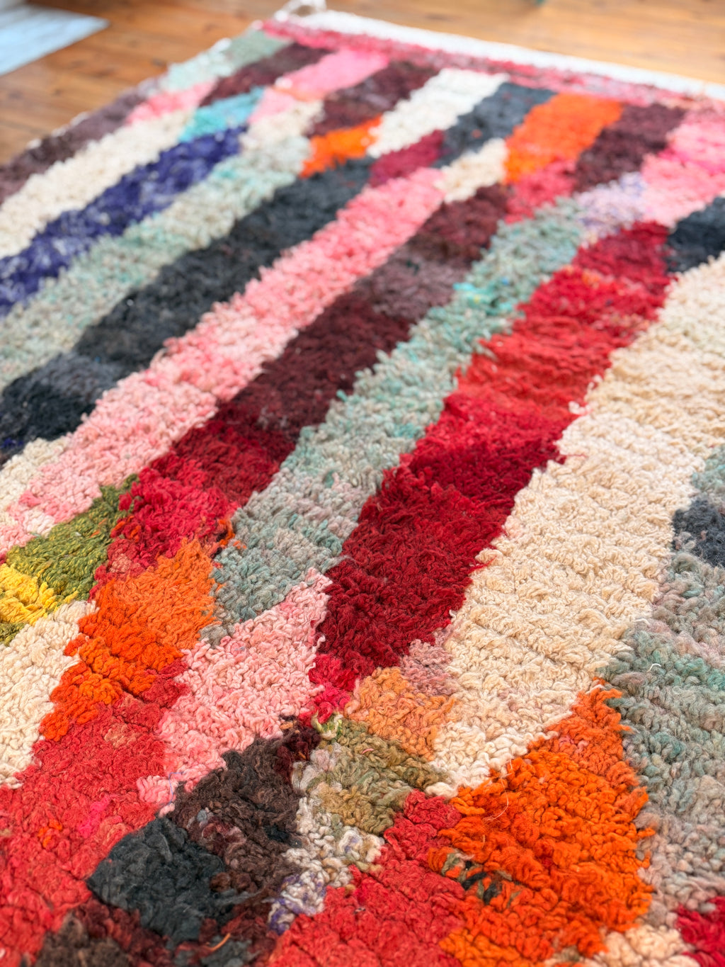 Amazigh (Berber) Rug - Vintage Colourful - Moroccan Wool Carpet - Tissire Atelier - 