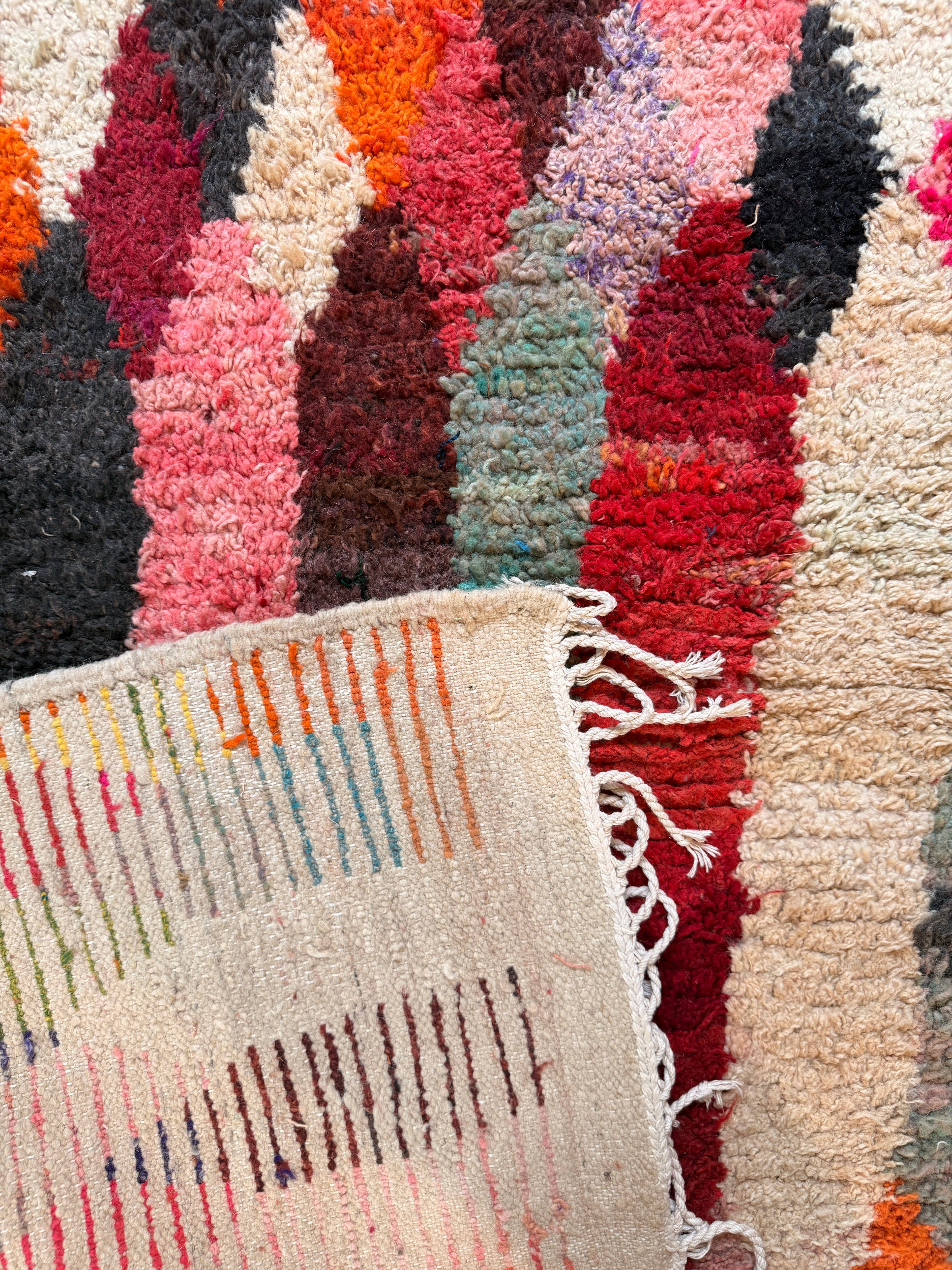 Amazigh (Berber) Rug - Vintage Colourful - Moroccan Wool Carpet - Tissire Atelier - 