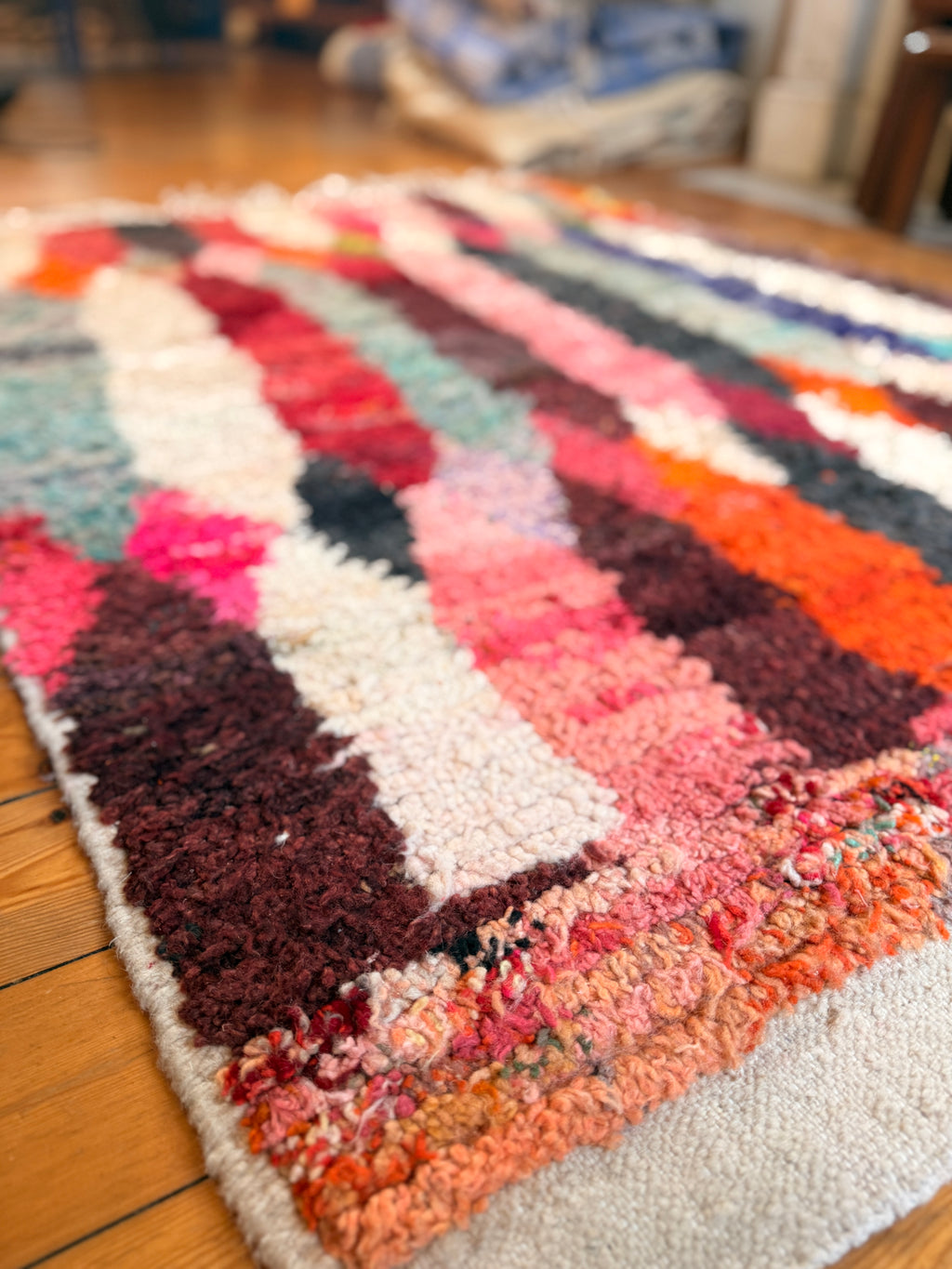 Amazigh (Berber) Rug - Vintage Colourful - Moroccan Wool Carpet - Tissire Atelier - 
