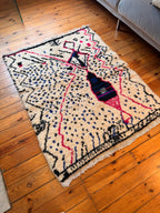Amazigh (Berber) Rug - Cream - Moroccan Wool Carpet - Tissire Atelier - 