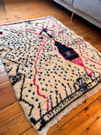 Amazigh (Berber) Rug - Cream - Moroccan Wool Carpet - Tissire Atelier - 