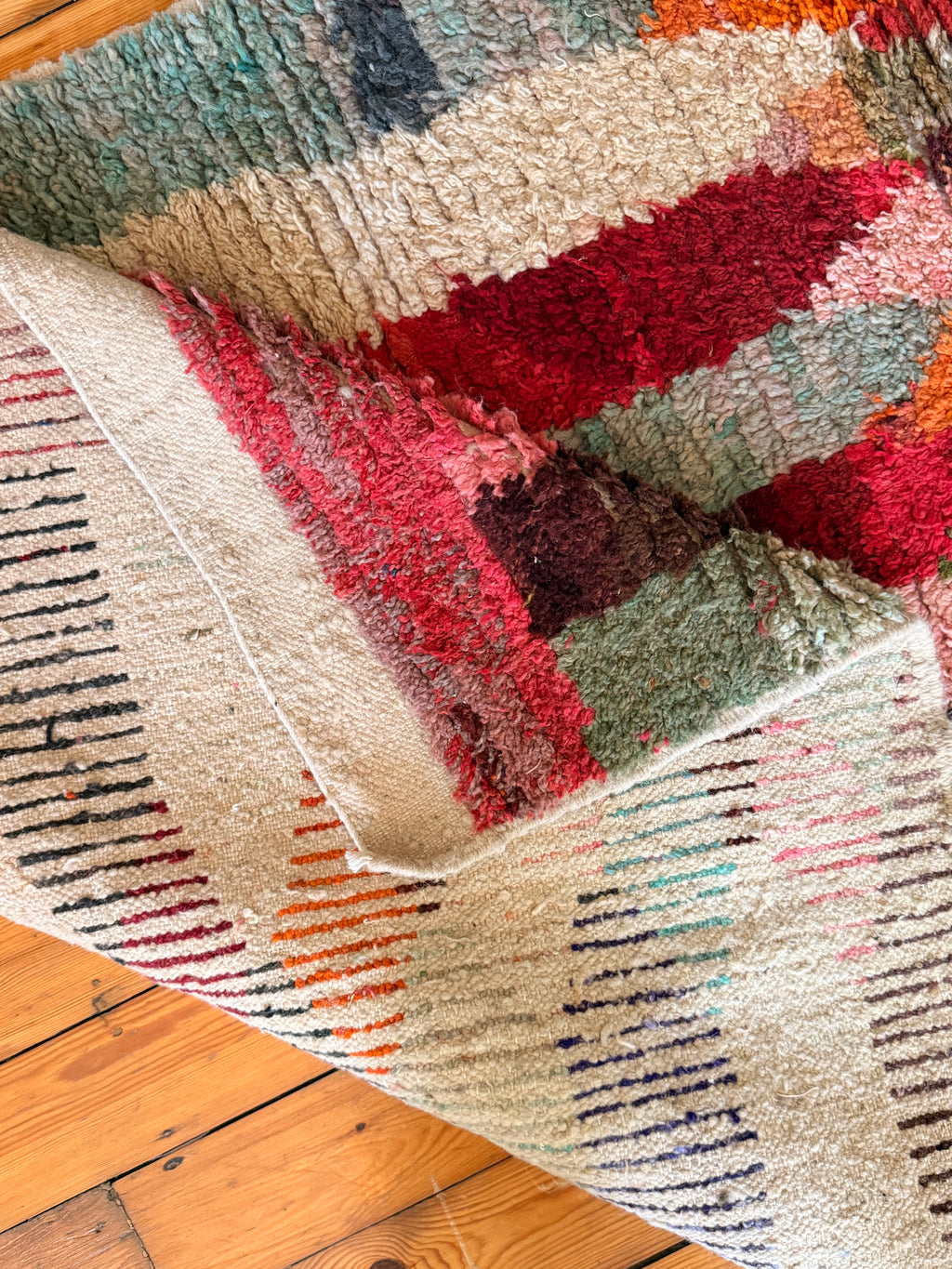 Amazigh (Berber) Rug - Vintage Colourful - Moroccan Wool Carpet - Tissire Atelier - 