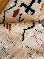 Amazigh (Berber) Rug - Cream with Symbols - Moroccan Wool Rug - Tissire Atelier - 