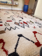 Large Amazigh (Berber) Rug - Cream - Moroccan Wool Carpet - Tissire Atelier - 
