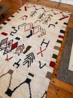 Large Amazigh (Berber) Rug - Cream - Moroccan Wool Carpet - Tissire Atelier - 