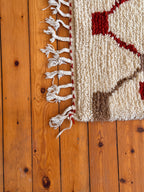 Large Amazigh (Berber) Rug - Cream - Moroccan Wool Carpet - Tissire Atelier - 