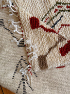 Large Amazigh (Berber) Rug - Cream - Moroccan Wool Carpet - Tissire Atelier - 