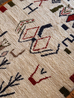 Large Amazigh (Berber) Rug - Cream - Moroccan Wool Carpet - Tissire Atelier - 