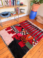 Amazigh (Berber) Rug - Red Tones - Moroccan Wool Carpet - Tissire Atelier - 