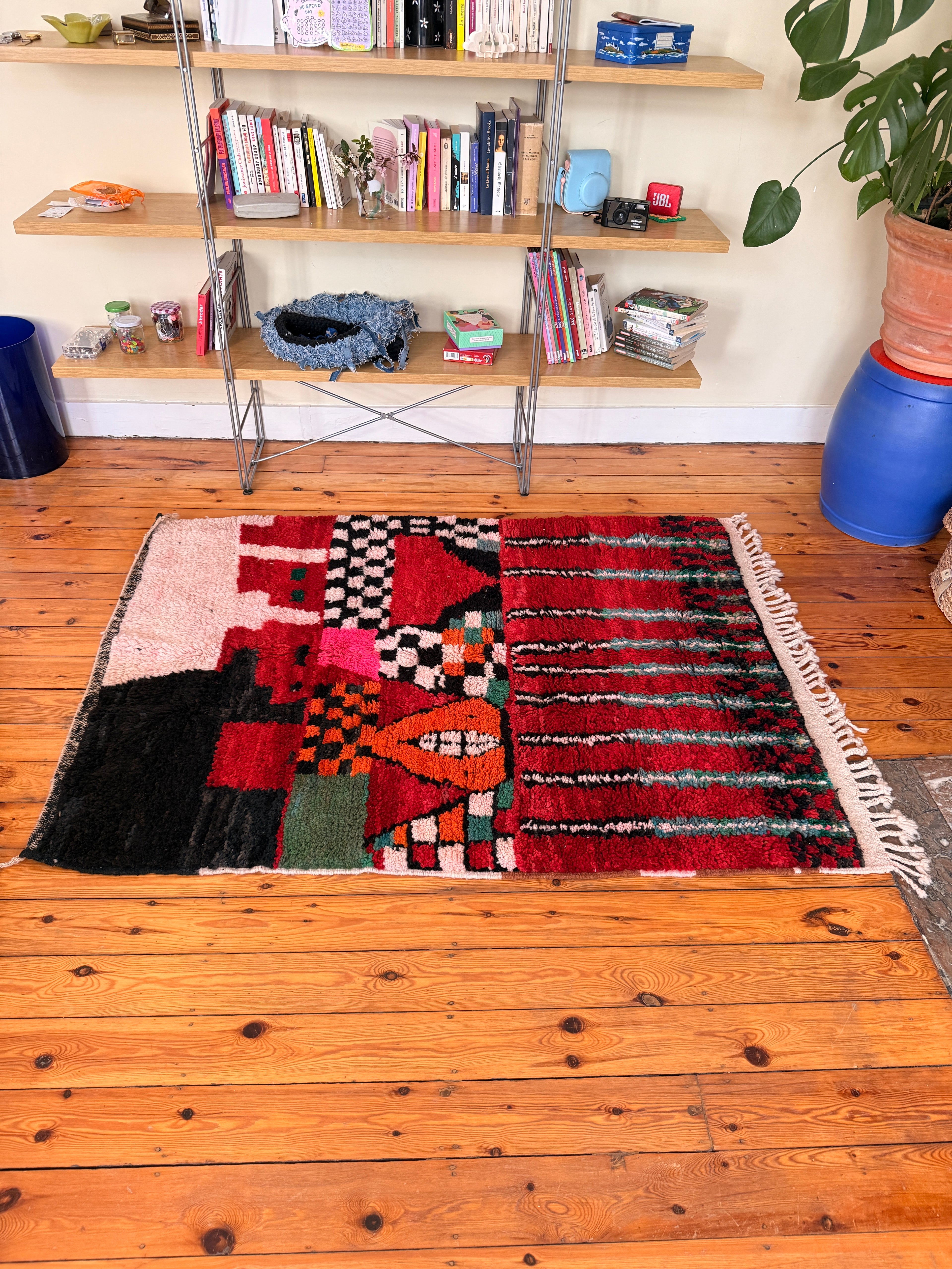 Amazigh (Berber) Rug - Red Tones - Moroccan Wool Carpet - Tissire Atelier - 
