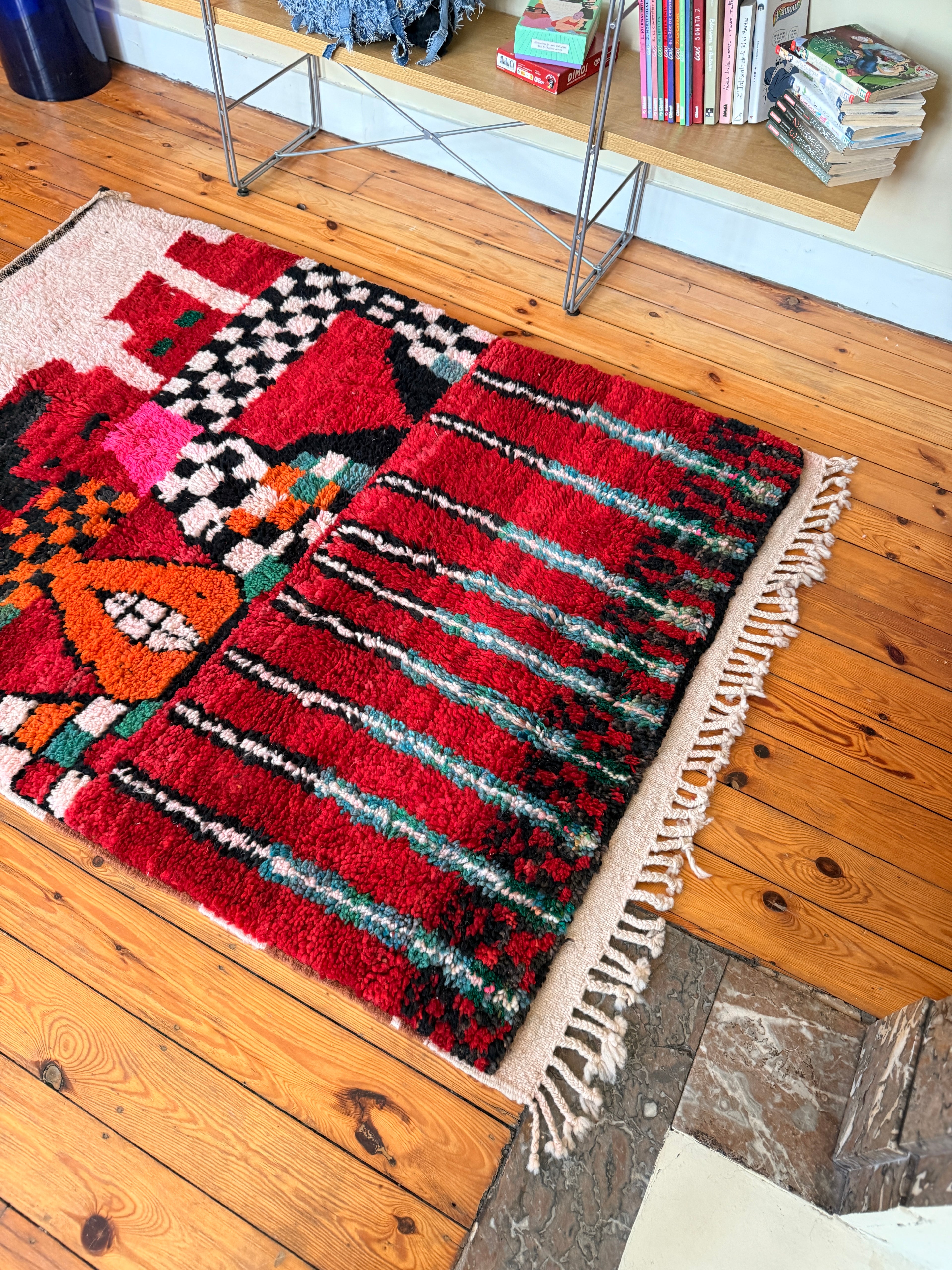 Amazigh (Berber) Rug - Red Tones - Moroccan Wool Carpet - Tissire Atelier - 