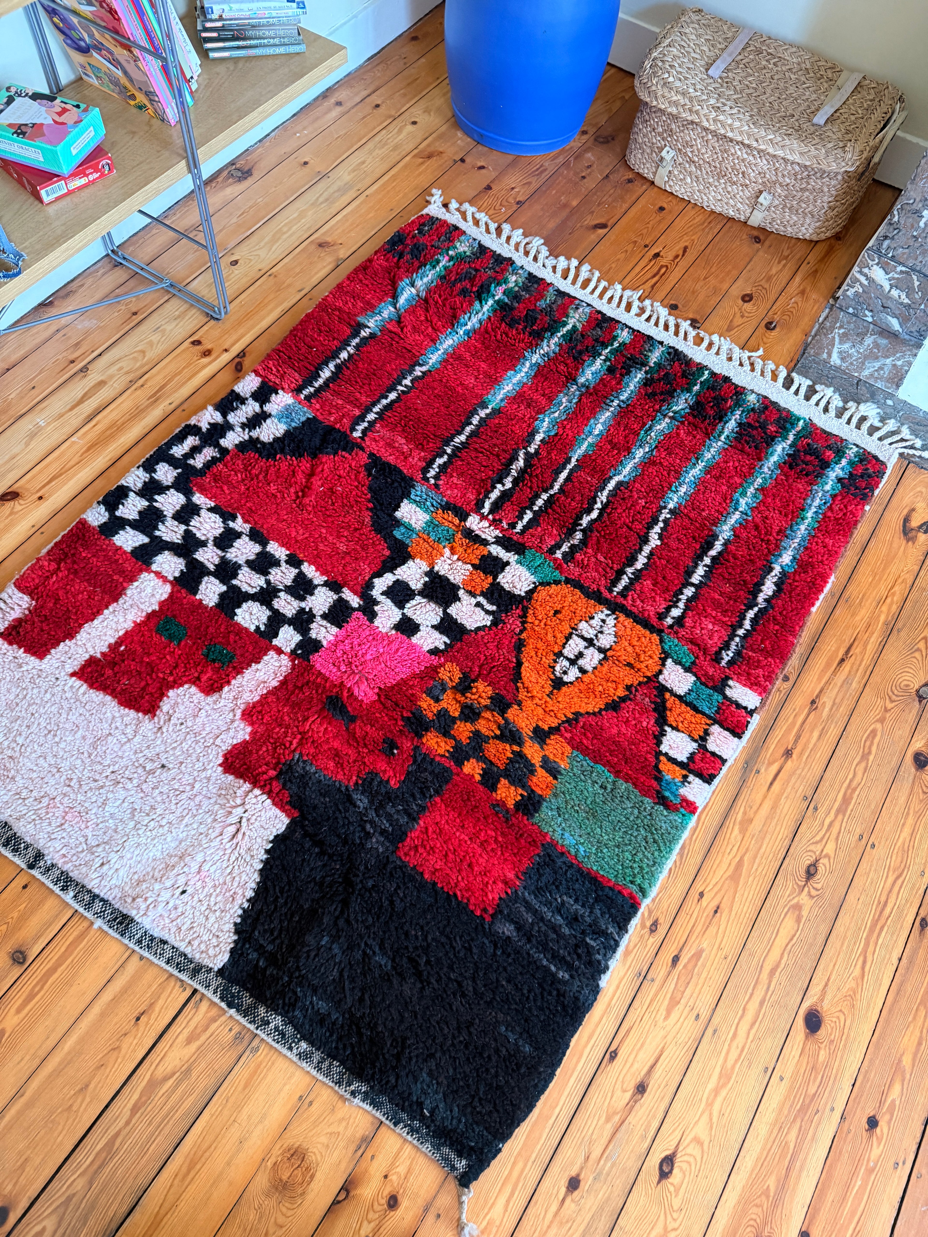 Amazigh (Berber) Rug - Red Tones - Moroccan Wool Carpet - Tissire Atelier - 