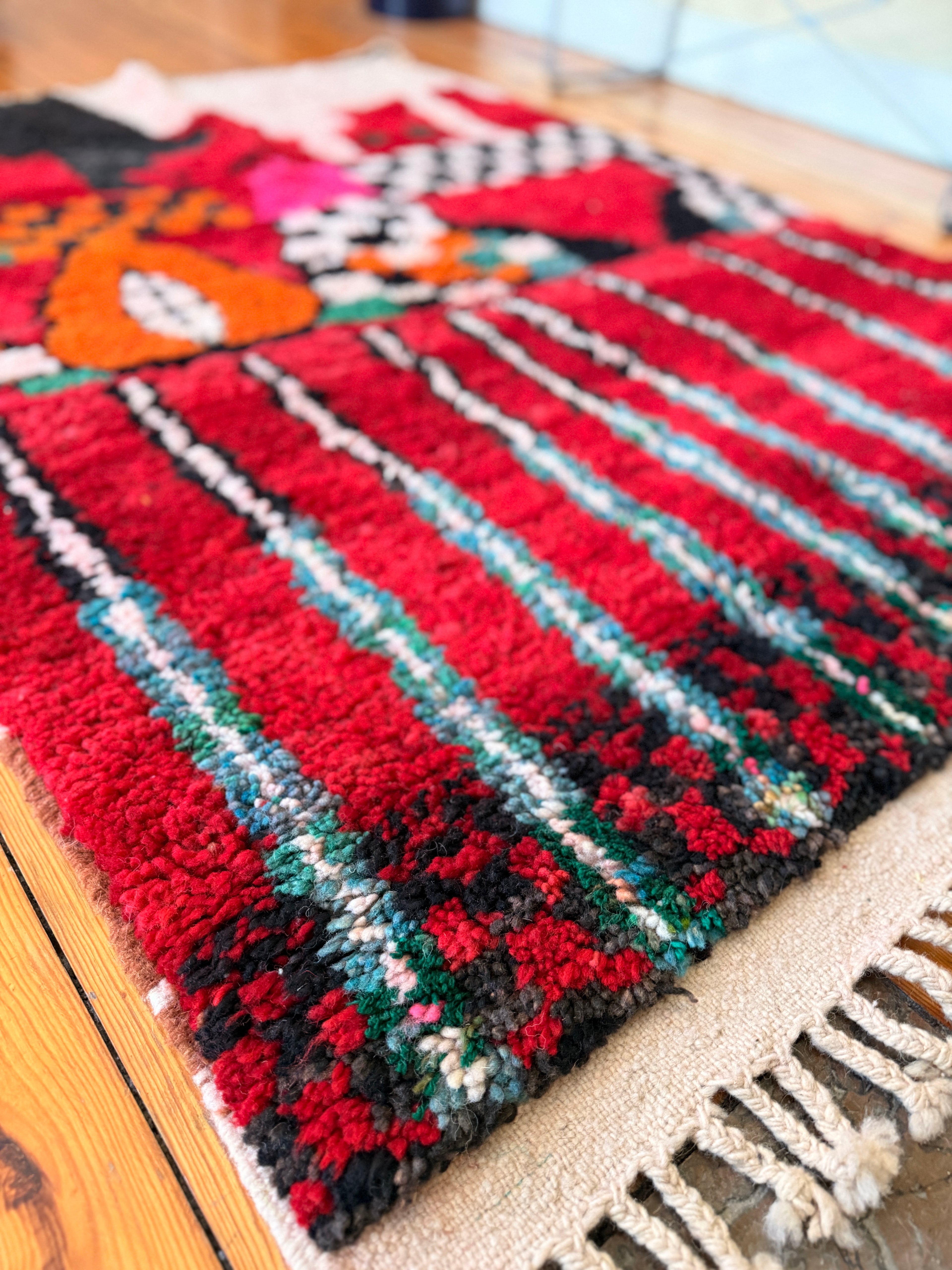 Amazigh (Berber) Rug - Red Tones - Moroccan Wool Carpet - Tissire Atelier - 