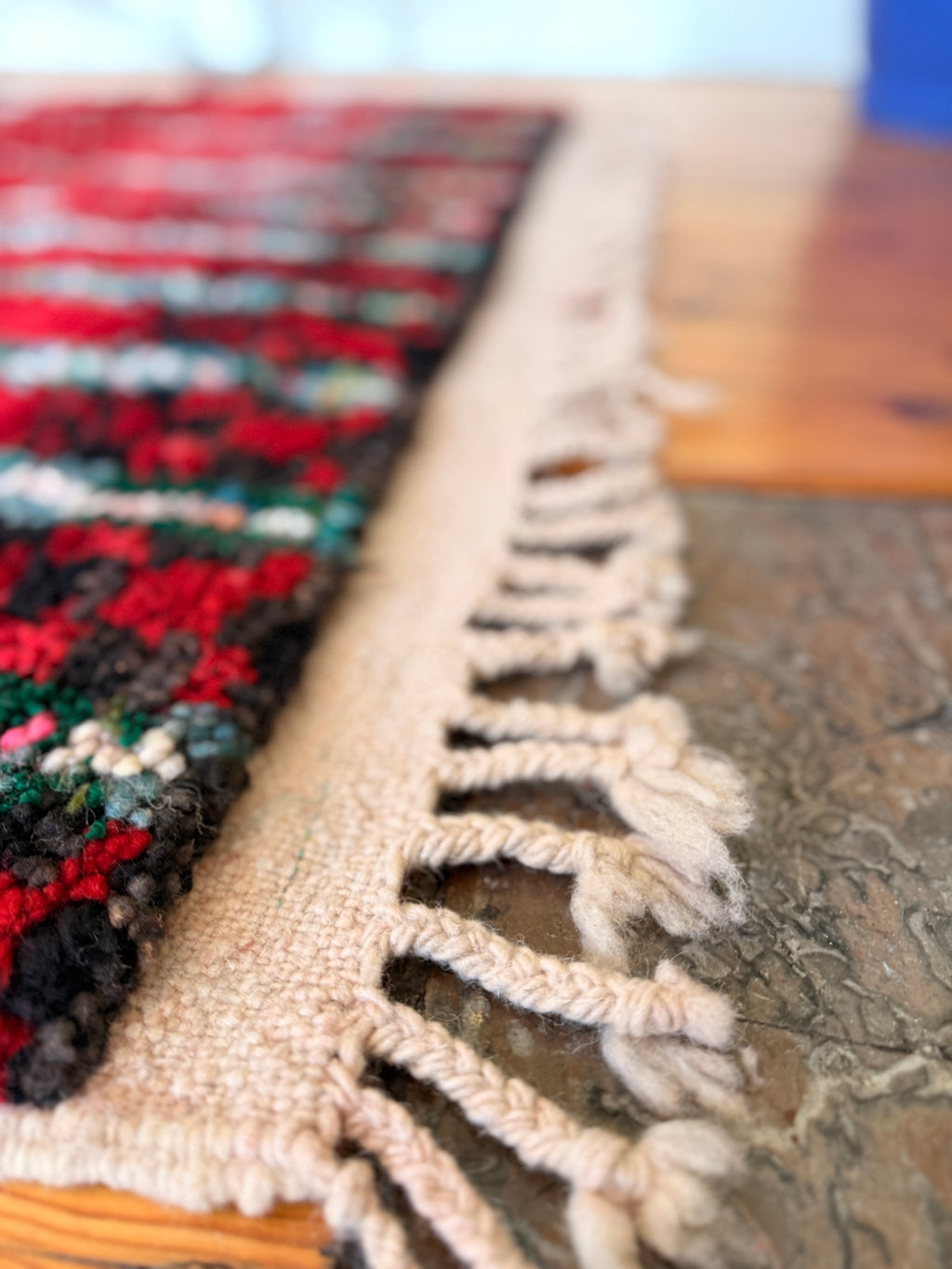 Amazigh (Berber) Rug - Red Tones - Moroccan Wool Carpet - Tissire Atelier - 