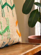 Moroccan Amazigh (Berber) Wool Pillow Cover | Hand - Embroidered Cushion Cover - Tissire Atelier - 