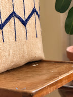 Moroccan Amazigh (Berber) Wool Pillow Cover | Hand - Embroidered Cushion Cover - Tissire Atelier - 