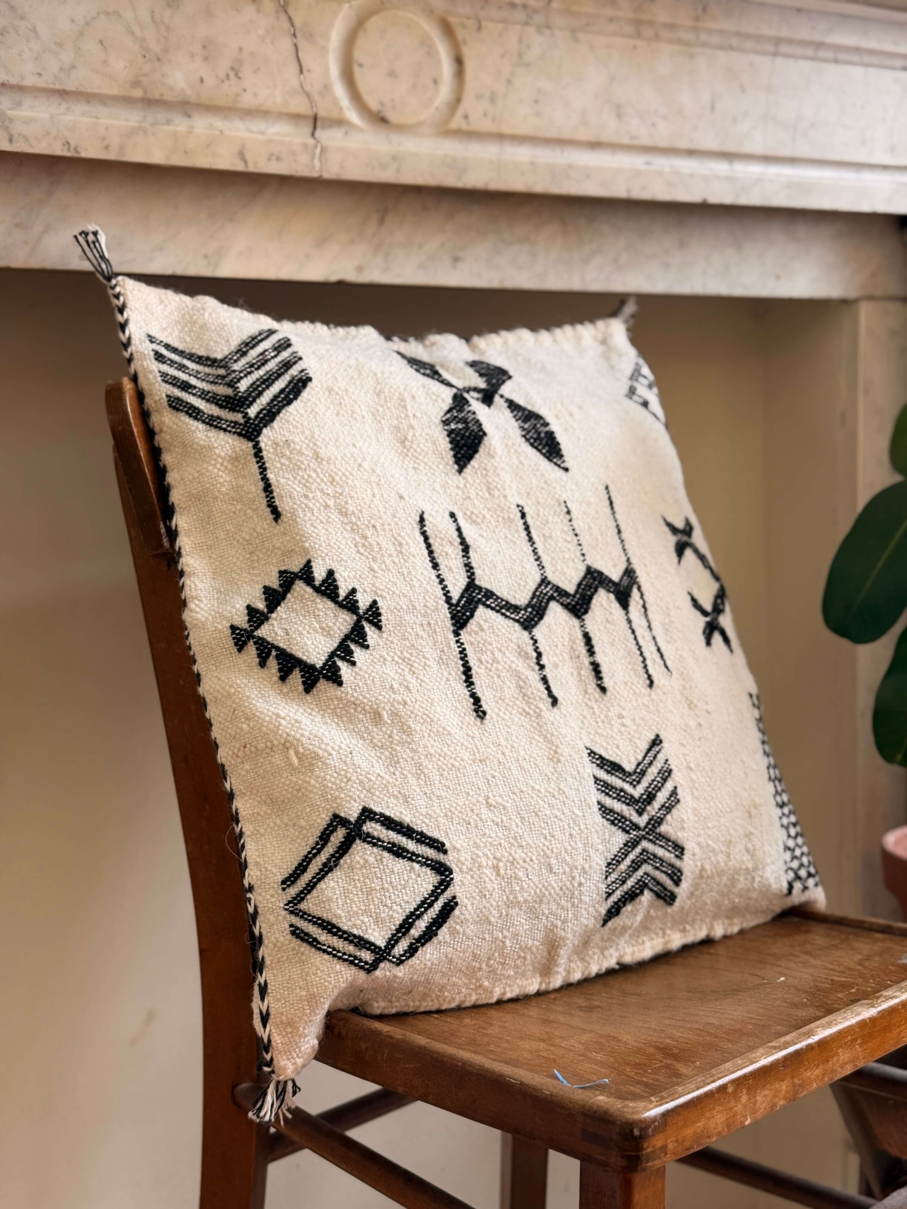 Pillow Cover | Handwoven Amazigh | Wool - Tissire Atelier - 