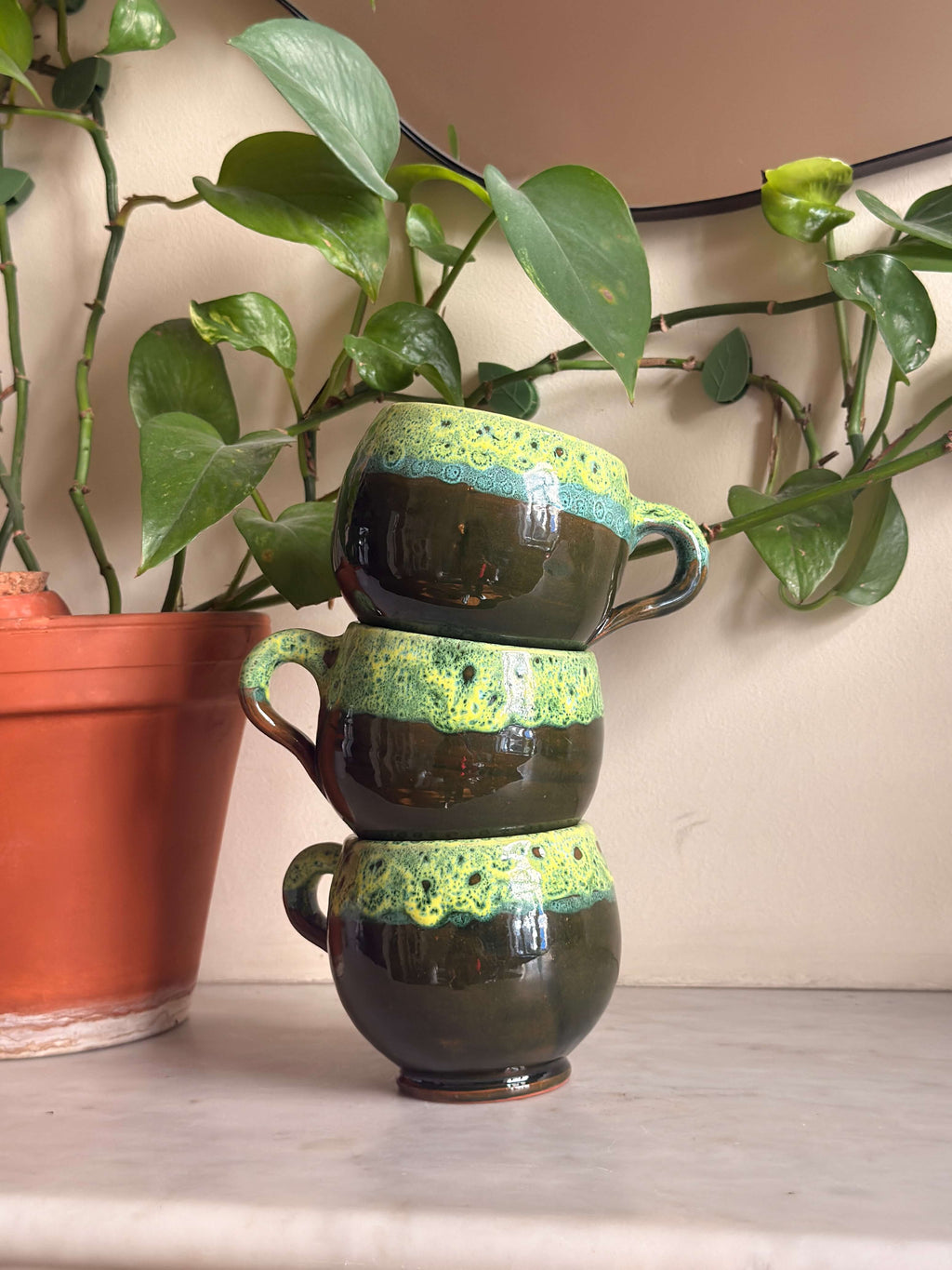 Large Ceramic Mug | Drip Glaze - Tissire Atelier - LargeTamegroute-1
