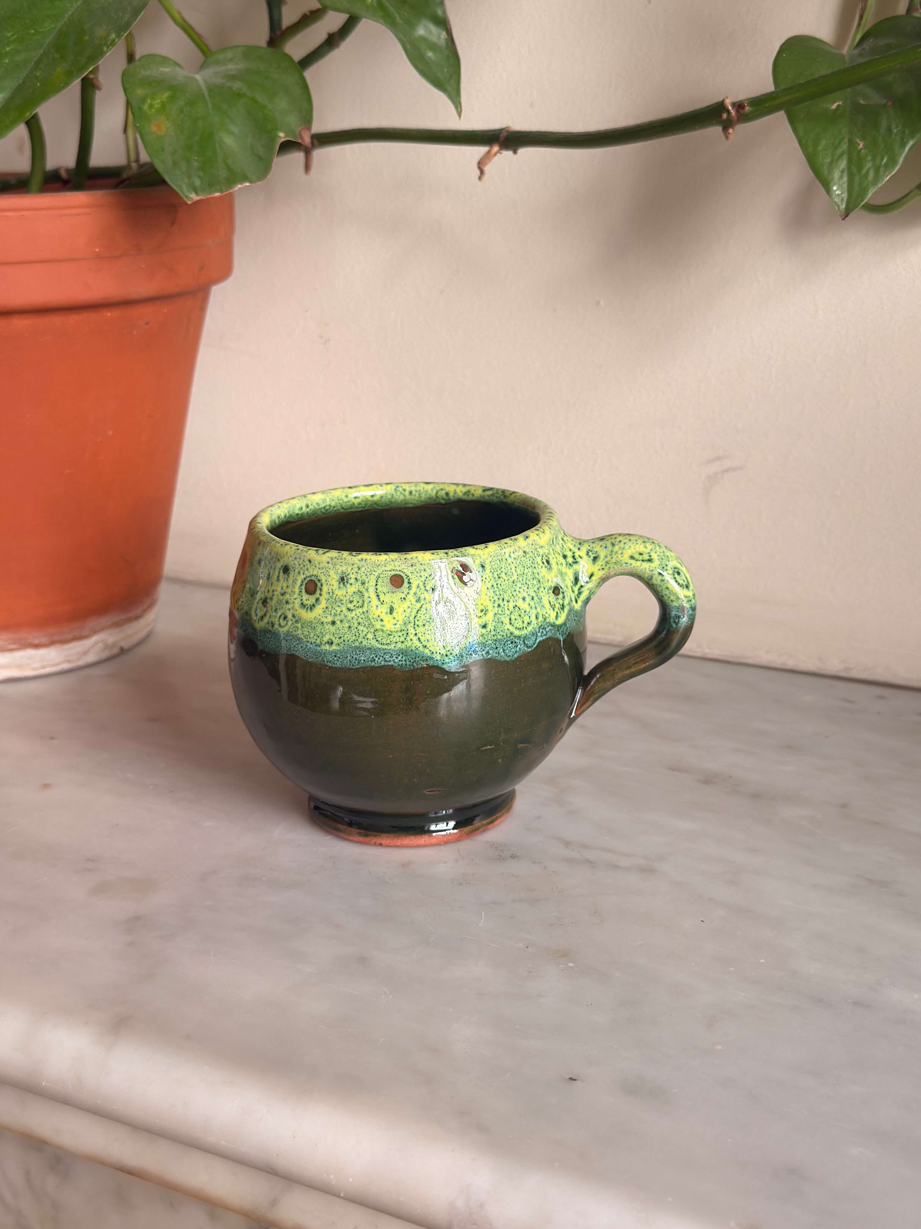 Large Ceramic Mug | Drip Glaze - Tissire Atelier - LargeTamegroute-2