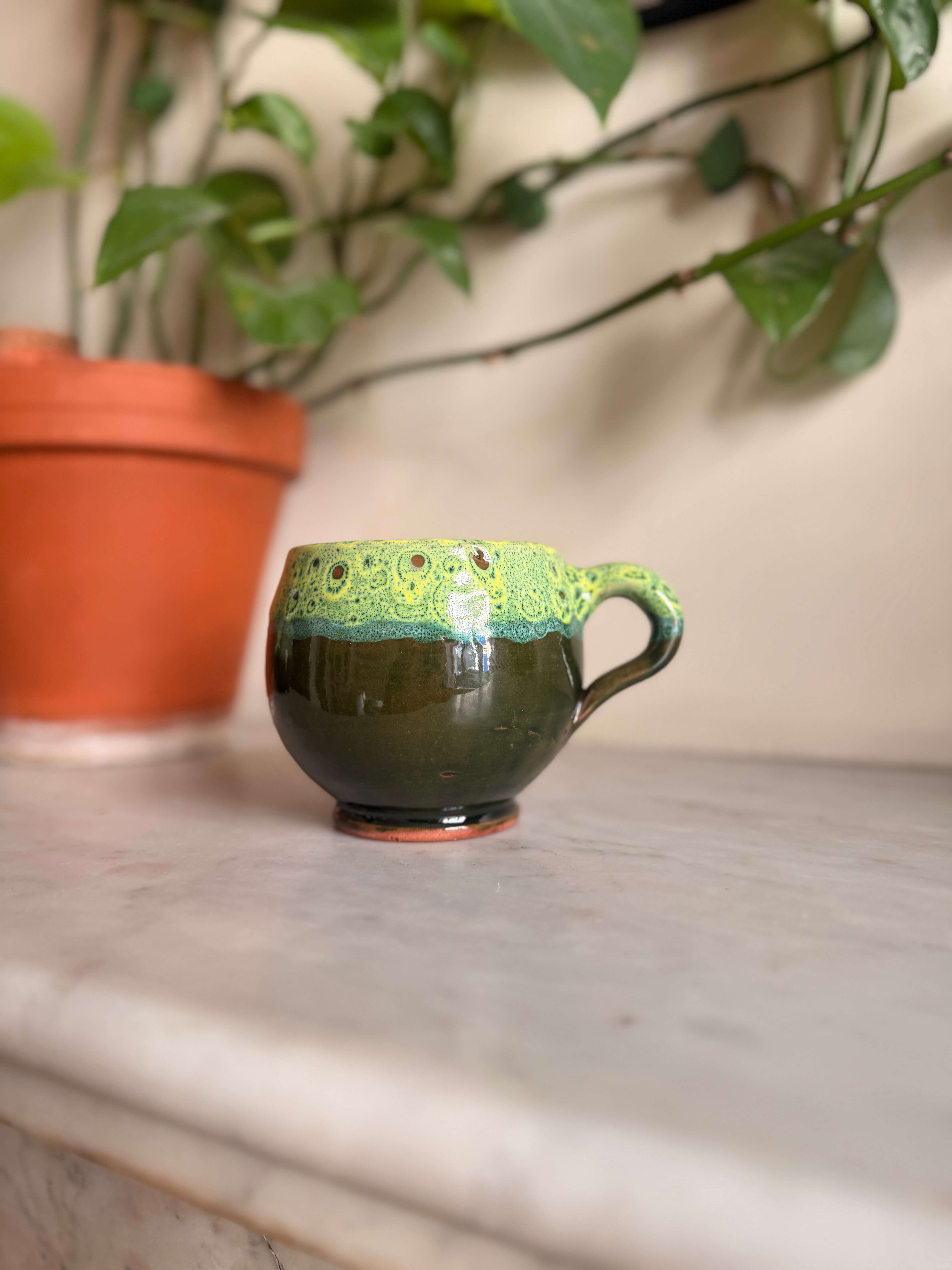 Large Ceramic Mug | Drip Glaze - Tissire Atelier - LargeTamegroute-1