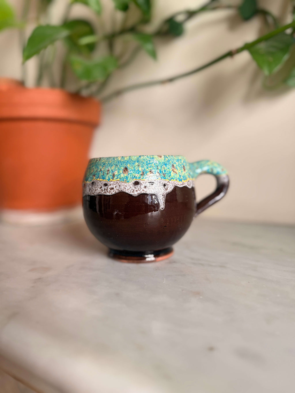 Large Ceramic Mug | Drip Glaze - Tissire Atelier - LargeTamegroute-5