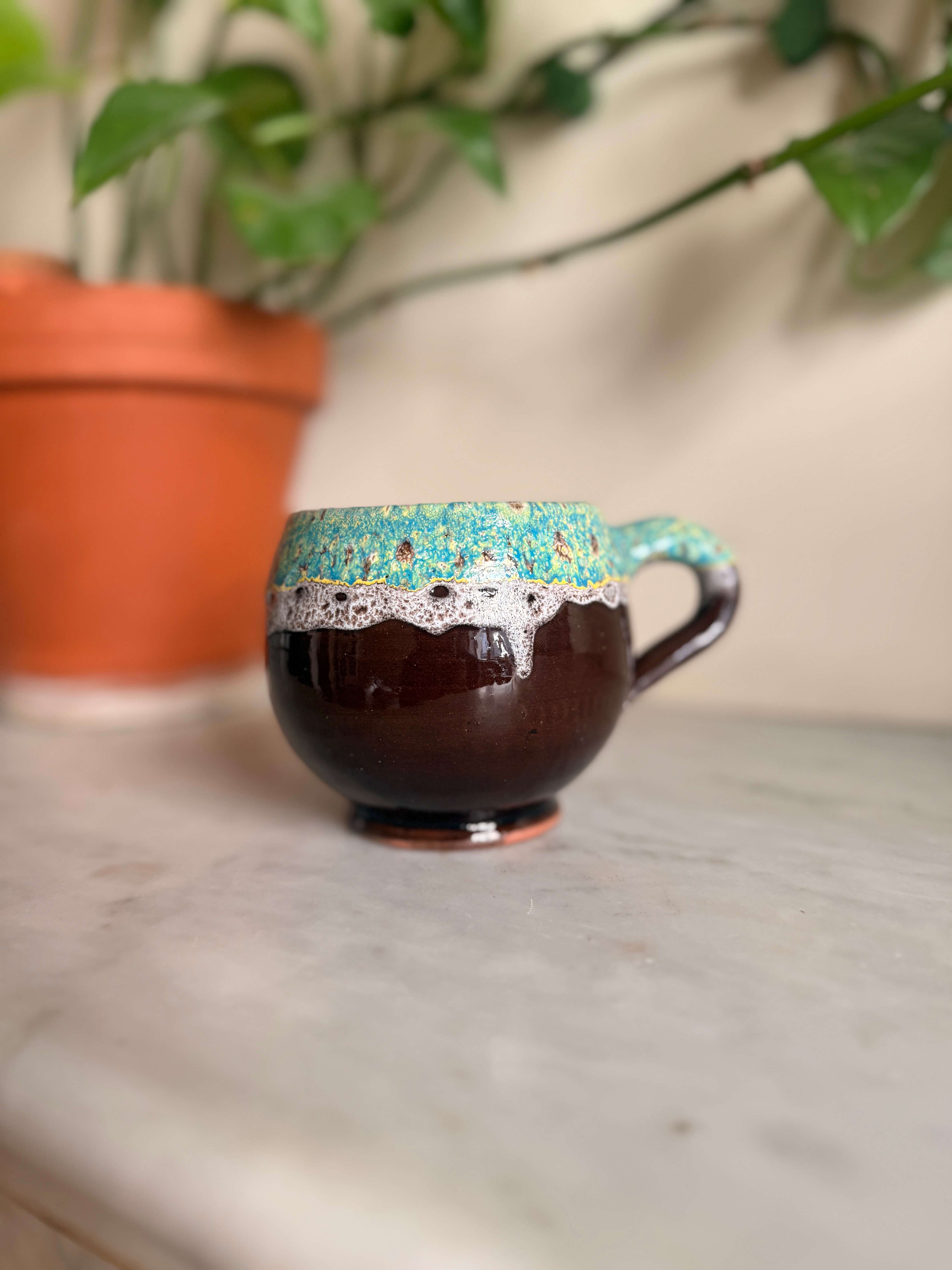 Large Ceramic Mug | Drip Glaze - Tissire Atelier - LargeTamegroute-5