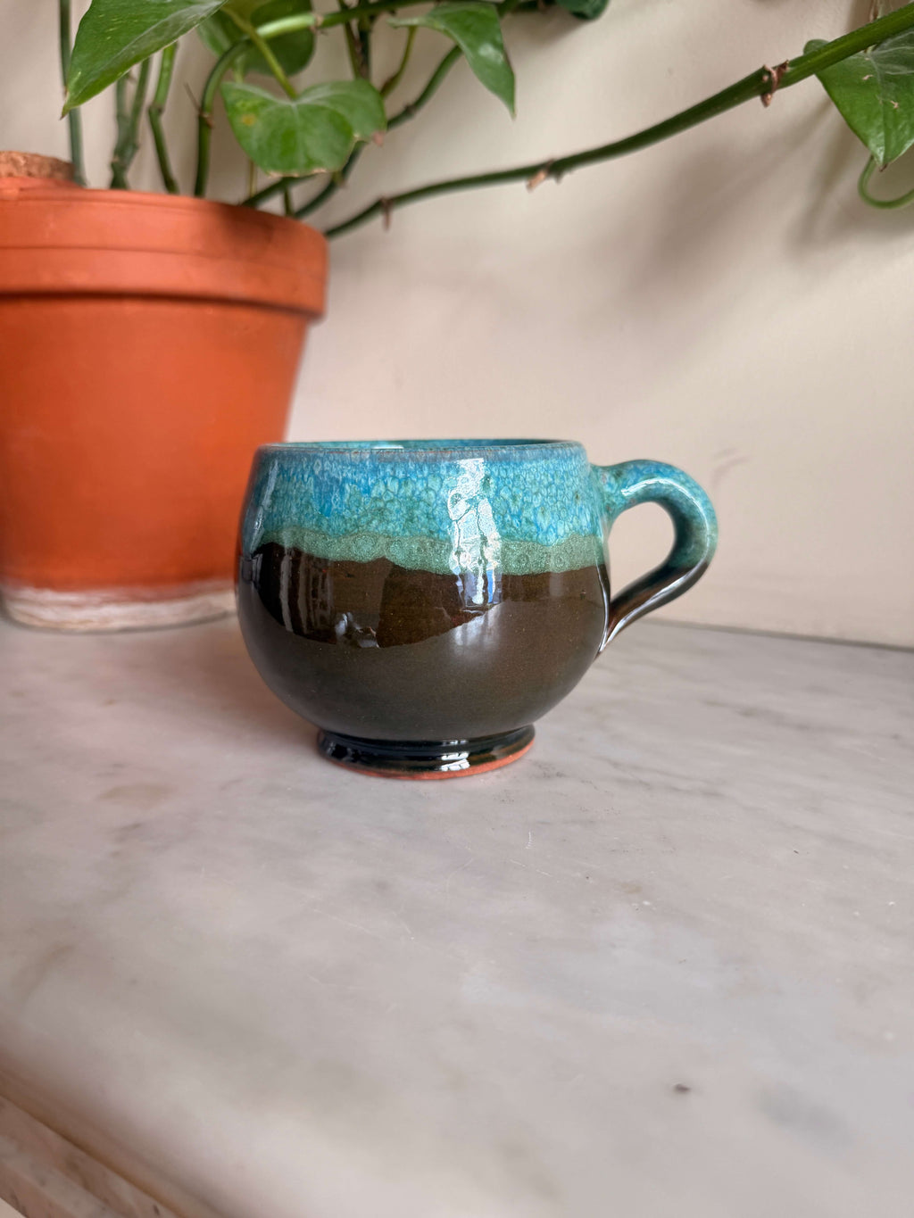 Large Ceramic Mug | Drip Glaze - Tissire Atelier - LargeTamegroute-1