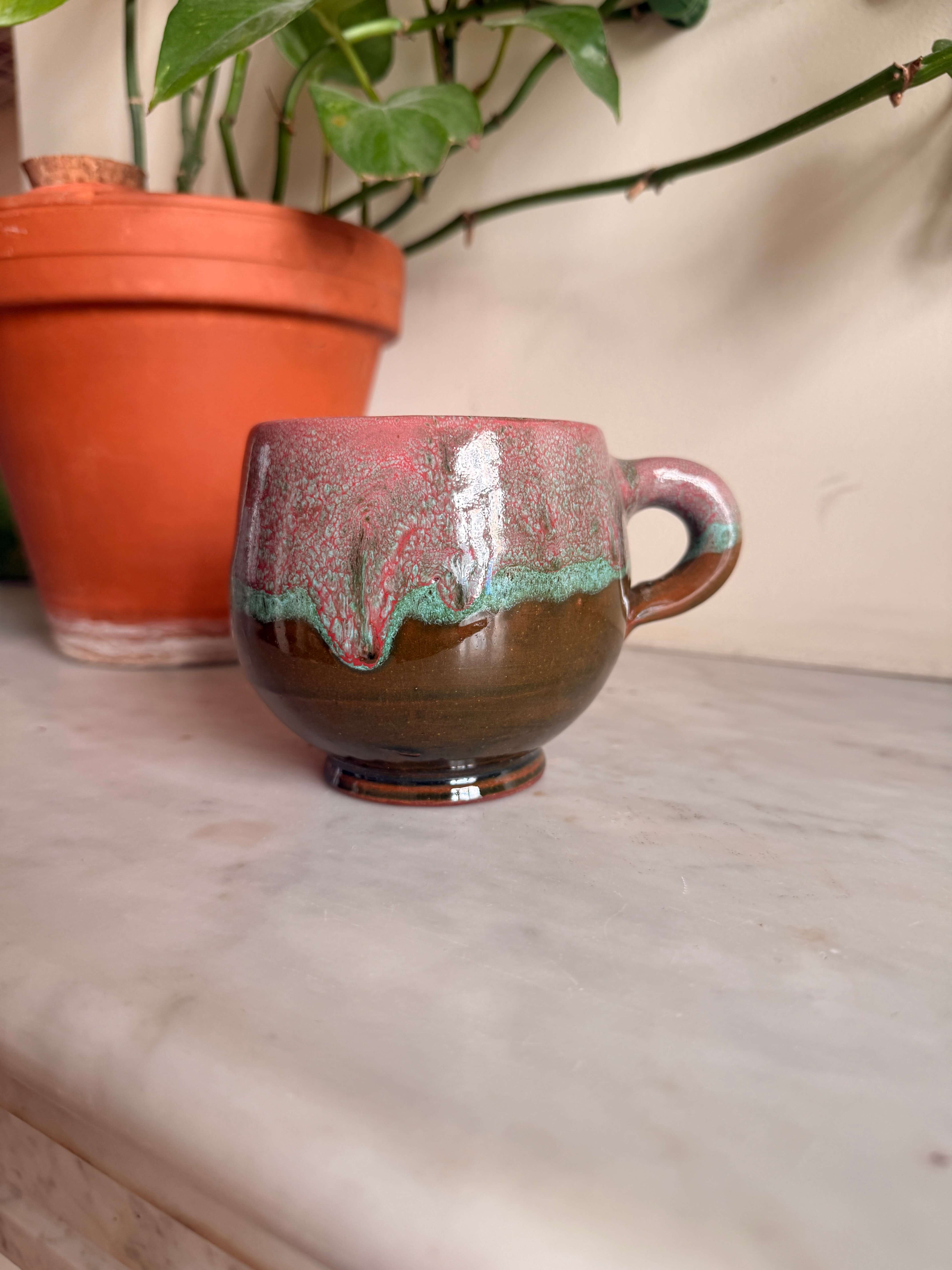 Large Ceramic Mug | Drip Glaze - Tissire Atelier - LargeTamegroute-4