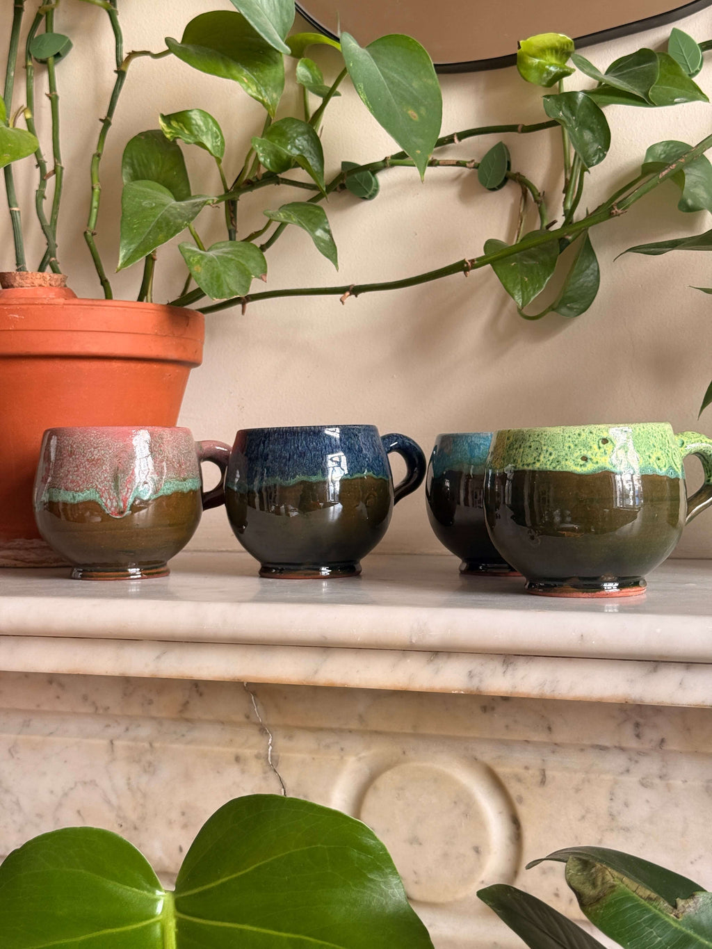 Large Ceramic Mug | Drip Glaze - Tissire Atelier - LargeTamegroute-1