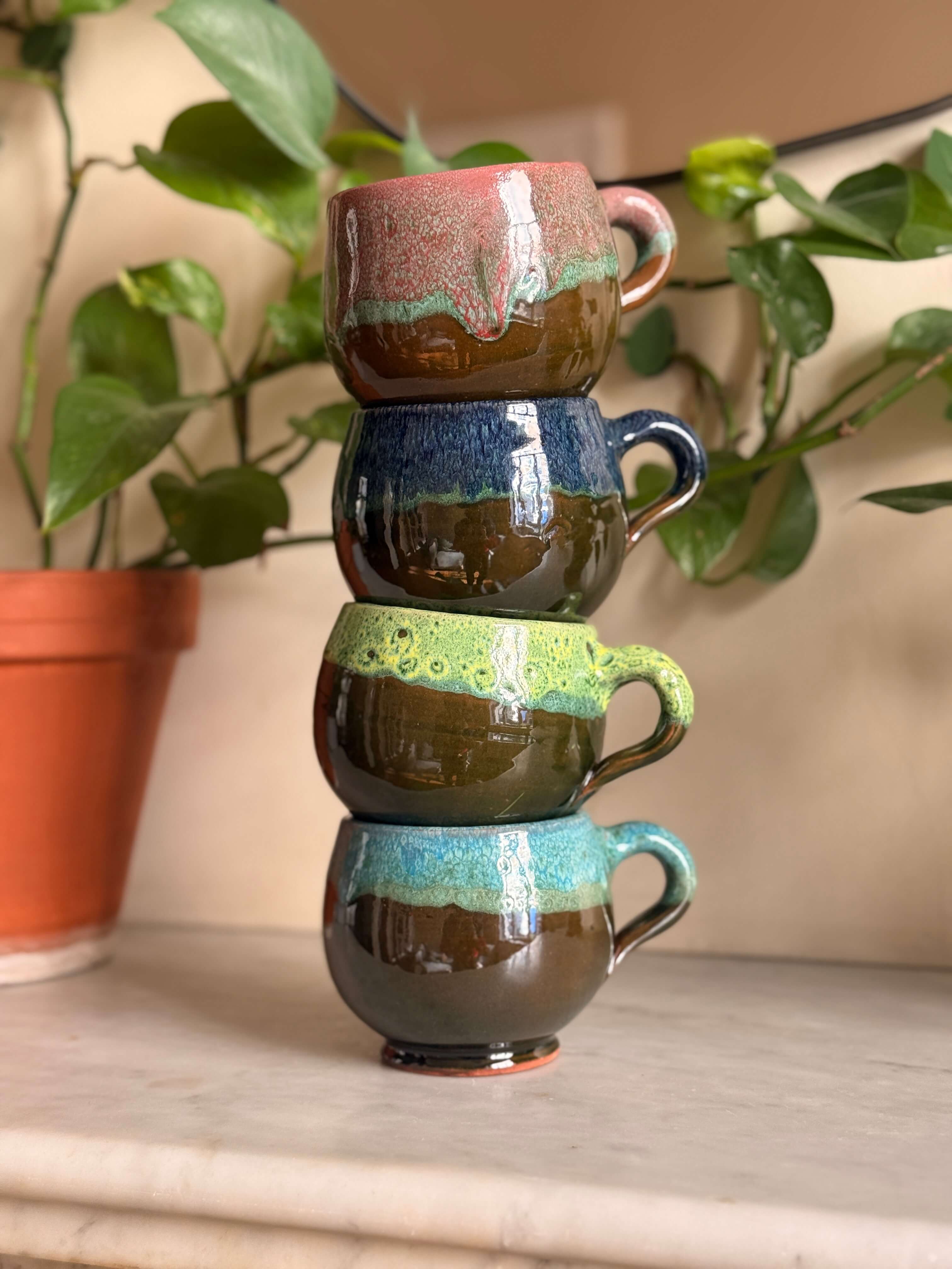 Large Ceramic Mug | Drip Glaze - Tissire Atelier - LargeTamegroute-1
