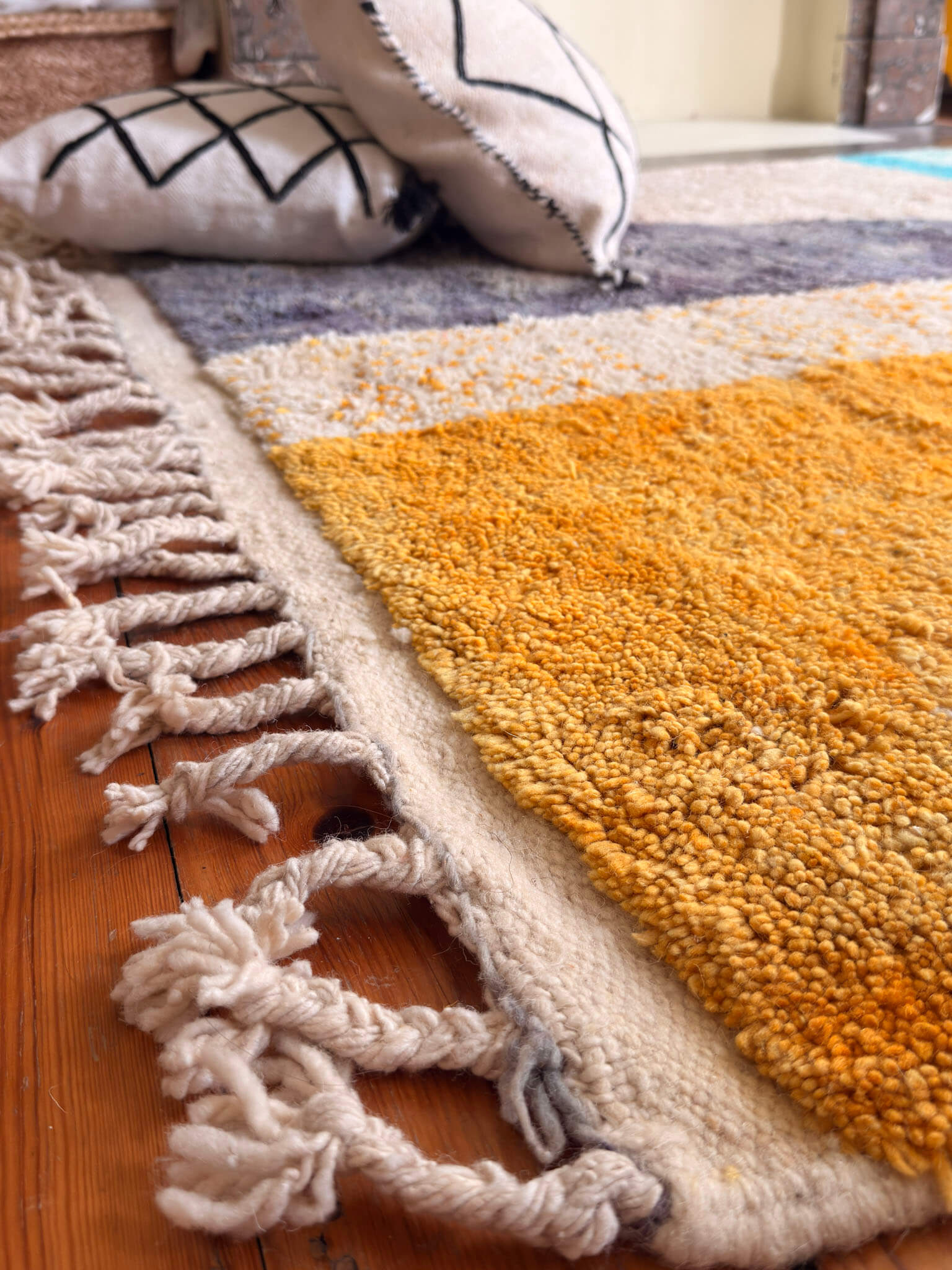 Aznag | Handwoven Berber Rug | Colour Block | Boujaad - Tissire Atelier - 