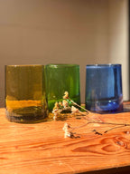 Beldi Glass Set | Tumbler | Green Olive - Tissire Atelier - BeldiModernGreen-1