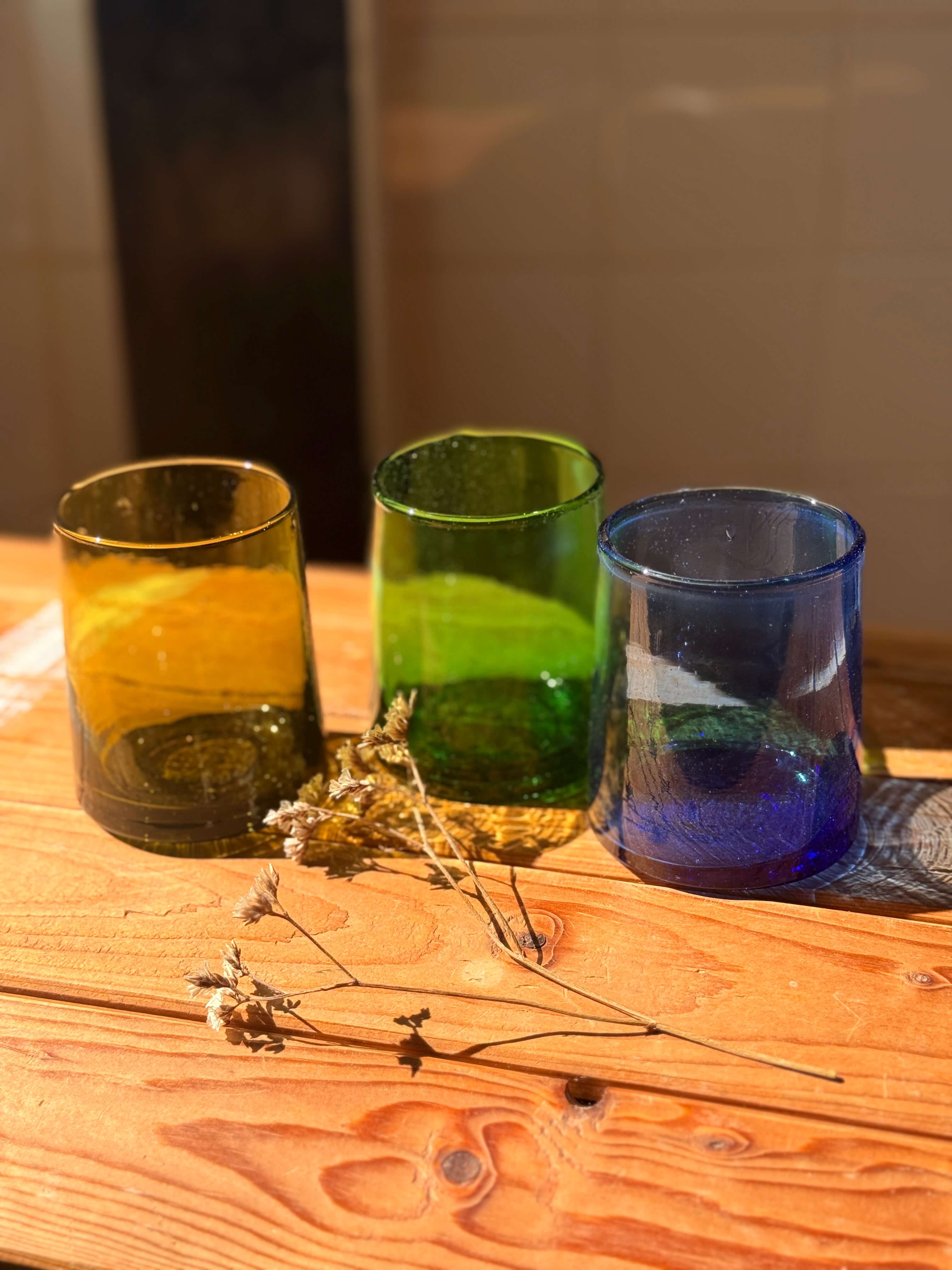 Beldi Glass Set | Tumbler | Amber - Tissire Atelier - ModernBeldiAmber-1