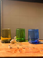 Beldi Glass Set | Tumbler | Green Olive - Tissire Atelier - BeldiModernGreen-1