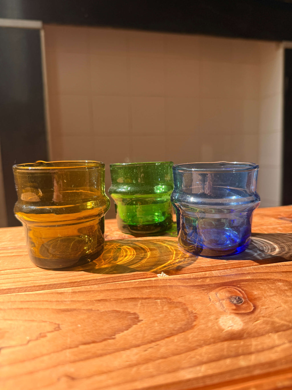 Beldi Glass Set | Espresso | Olive Green - Tissire Atelier - BeldiEspressoGreen
